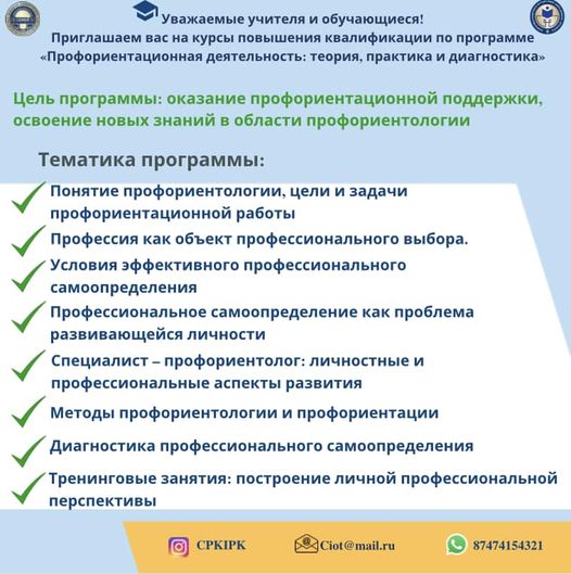 «Профориентационная деятельность: теория, практика и диагностика